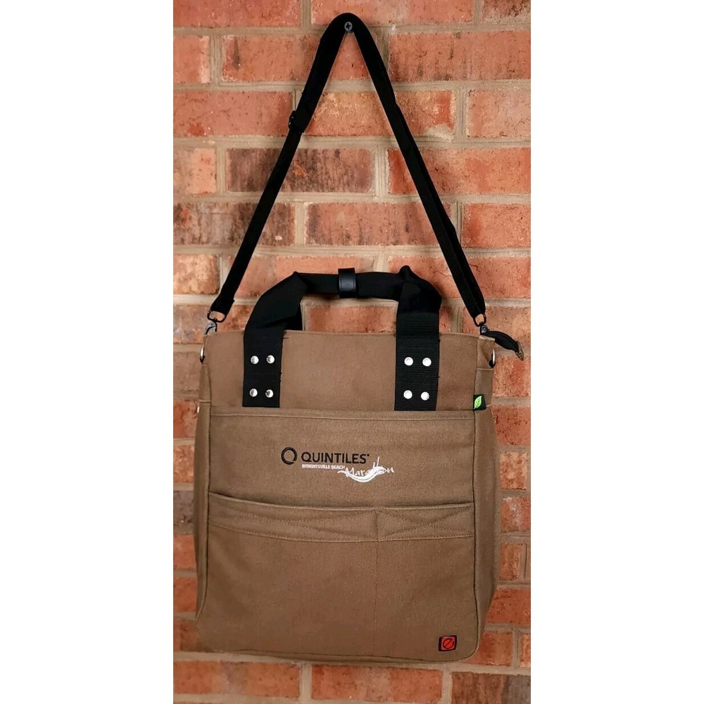 ebags Green Product Wrightsville Beach Marathon Brown Canvas Tote Bag
